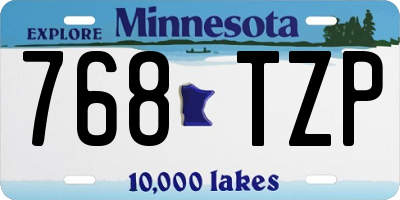 MN license plate 768TZP