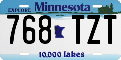 MN license plate 768TZT