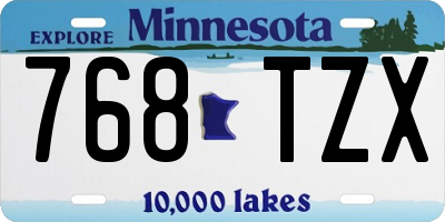 MN license plate 768TZX