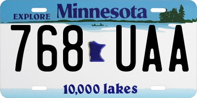 MN license plate 768UAA