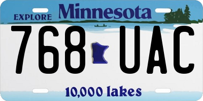 MN license plate 768UAC