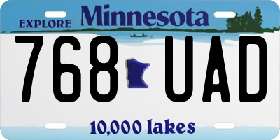 MN license plate 768UAD
