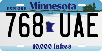 MN license plate 768UAE