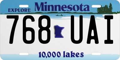 MN license plate 768UAI