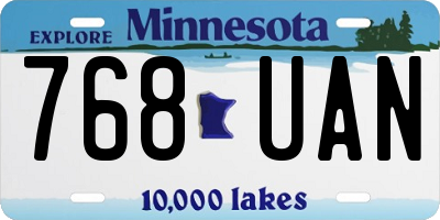 MN license plate 768UAN