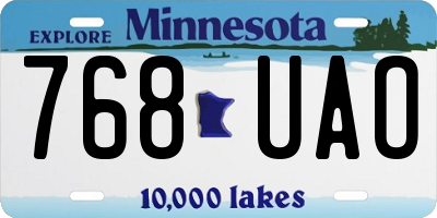 MN license plate 768UAO