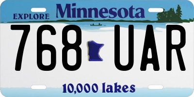 MN license plate 768UAR