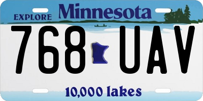 MN license plate 768UAV