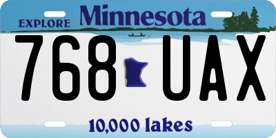 MN license plate 768UAX