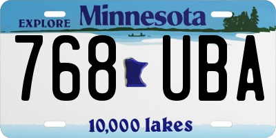 MN license plate 768UBA