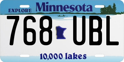 MN license plate 768UBL