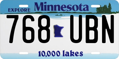 MN license plate 768UBN