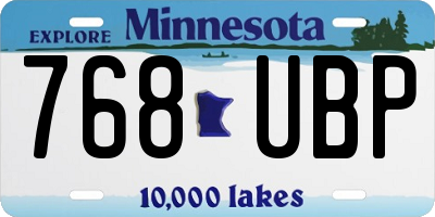 MN license plate 768UBP