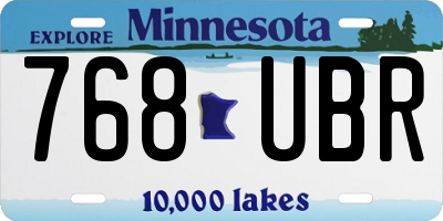 MN license plate 768UBR