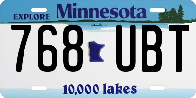 MN license plate 768UBT