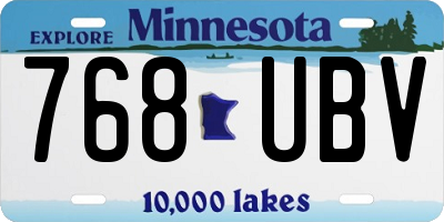 MN license plate 768UBV