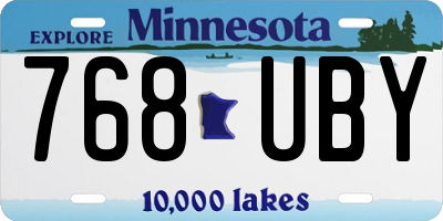 MN license plate 768UBY