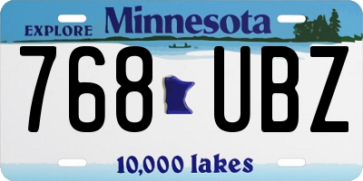 MN license plate 768UBZ