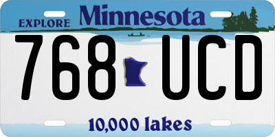 MN license plate 768UCD