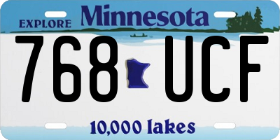 MN license plate 768UCF