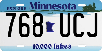 MN license plate 768UCJ