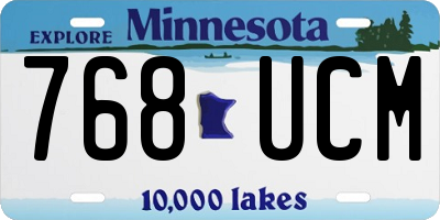 MN license plate 768UCM