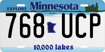MN license plate 768UCP