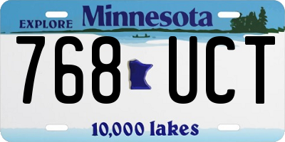 MN license plate 768UCT