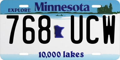 MN license plate 768UCW