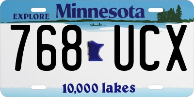 MN license plate 768UCX