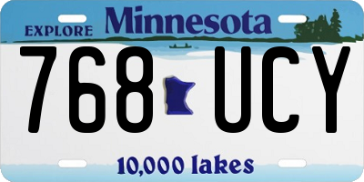MN license plate 768UCY