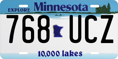 MN license plate 768UCZ