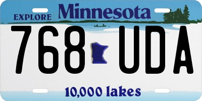 MN license plate 768UDA