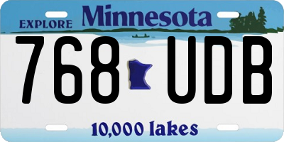 MN license plate 768UDB