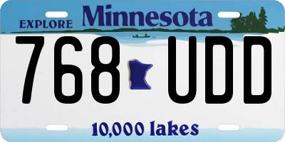 MN license plate 768UDD