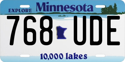 MN license plate 768UDE