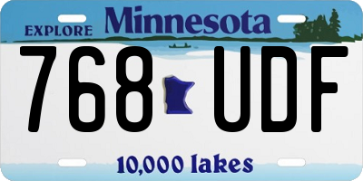 MN license plate 768UDF