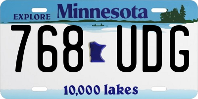 MN license plate 768UDG