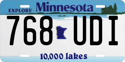 MN license plate 768UDI
