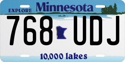 MN license plate 768UDJ