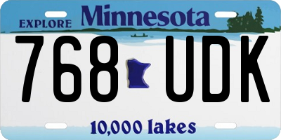 MN license plate 768UDK