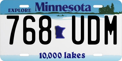 MN license plate 768UDM