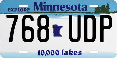 MN license plate 768UDP