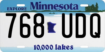 MN license plate 768UDQ