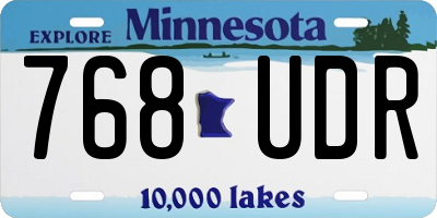 MN license plate 768UDR