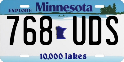 MN license plate 768UDS