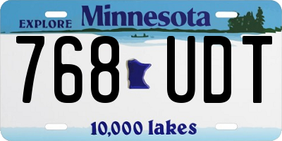 MN license plate 768UDT