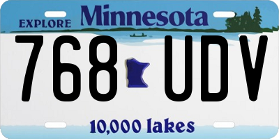 MN license plate 768UDV