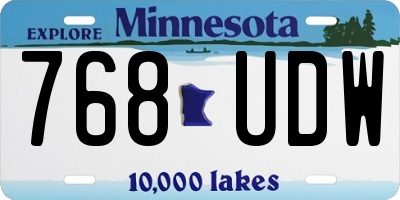 MN license plate 768UDW