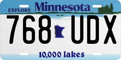 MN license plate 768UDX